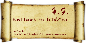 Havlicsek Feliciána névjegykártya